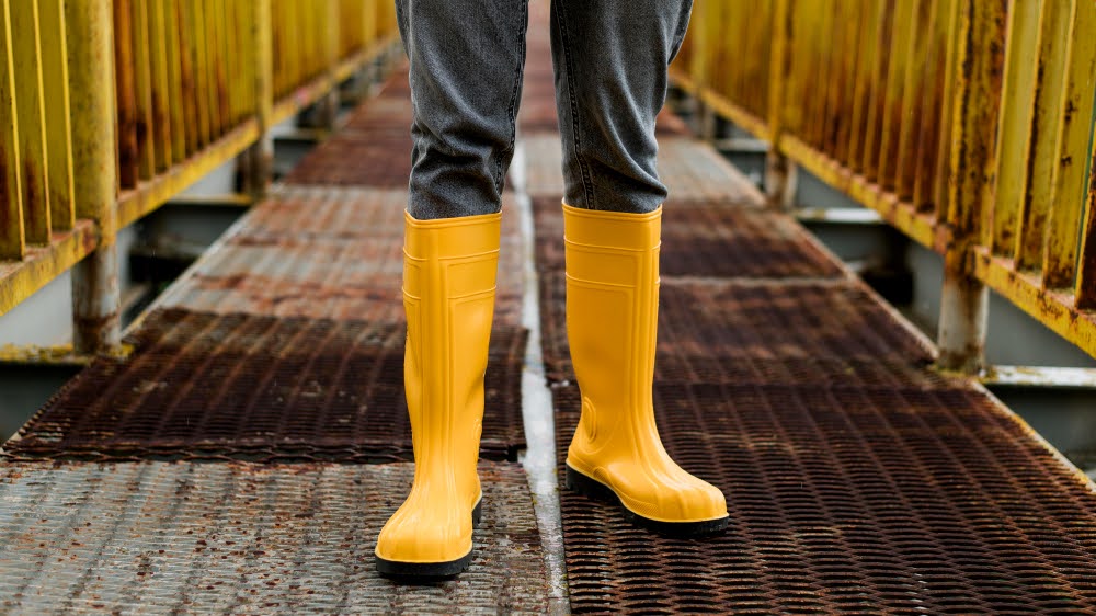 Sepatu safety sebagai alat pelindung diri K3 untuk melindungi kaki