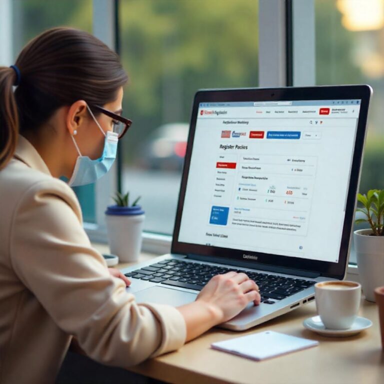 Seorang wanita sedang Daftar Sertifikasi BNSP Online